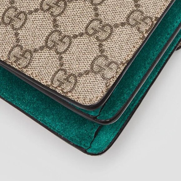 Gucci Beige/Green GG Supreme Canvas/Suede Embroidered Patch Small Dionysus Sh... - Picture 4 of 12